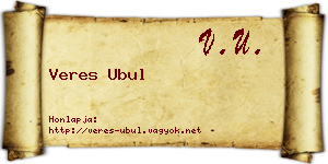 Veres Ubul névjegykártya